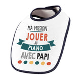 Bavoir bébé Ma mission Piano avec Papi - Planetee