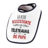 Bavoir bébé fille La Petite Assistante de Télétravail de Papa - Planetee