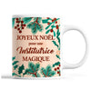 Tasse Noël Institutrice femme Beige - Planetee