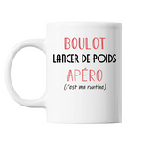 Mug Lancer de Marteau C'est ma Routine Blanc - Planetee