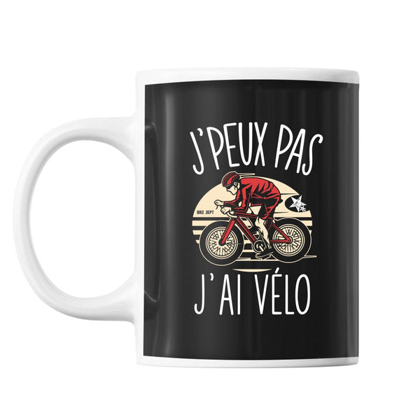 Mug Cyclisme vélo j'peux pas Noir - Planetee