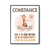 Affiche Constance Cou Monté Girafe - Planetee