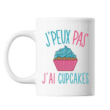 Mug Cupcakes j'peux pas Blanc - Planetee