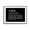 Affiche Axel Prénom définition Humour - Planetee