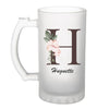 Chope de bière Huguette Lettre Fleur - Planetee