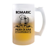 Chope de bière Romaric Prénom Pilier de Bar - Planetee