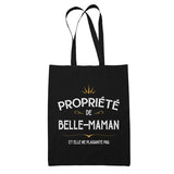 Tote Bag Noir Belle-Maman ne plaisante pas - Planetee