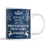 Tasse Noël Prothésiste Dentaire femme Bleu - Planetee