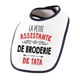 Bavoir bébé fille La Petite Assistante de Broderie de Tata - Planetee