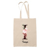 Tote Bag beige Inaya Lettre Fleur - Planetee