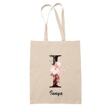 Tote Bag beige Inaya Lettre Fleur - Planetee