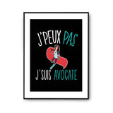 Affiche Avocate j'peux pas Noir - Planetee