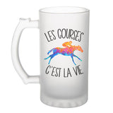Chope de bière Courses hippiques c'est la vie Chevaux - Planetee