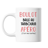 Mug Balle au Tambourin C'est ma Routine Blanc - Planetee