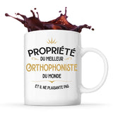 Mug blanc Propriété du Meilleur Orthophoniste - Planetee