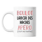 Mug Lancer Des Haches C'est ma Routine Blanc - Planetee
