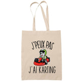 Sac Tote Bag J'peux pas Karting beige - Planetee