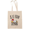 Sac Tote Bag coq poule je le ferai demain beige - Planetee