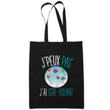 Sac Tote Bag Cerf Volant Je peux pas Noir - Planetee