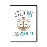 Affiche Avocat j'peux pas Blanc Premium - Planetee