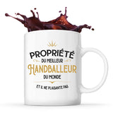Mug blanc Propriété du Meilleur Handballeur - Planetee