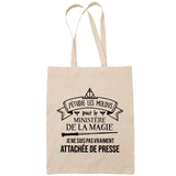 Sac Tote Bag Attachée de presse ministère magie beige - Planetee