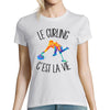 T-shirt femme curling c'est la vie - Planetee