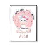 Affiche bébé prénom Alix Licorne - Planetee