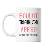 Mug Triathlon C'est ma Routine Blanc - Planetee