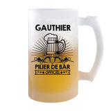Chope de bière Gauthier Prénom Pilier de Bar - Planetee