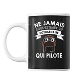 Mug Pilote Octogénaire Homme 80 ans - Planetee