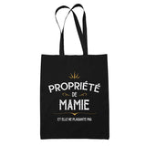 Tote Bag Noir Mamie ne plaisante pas - Planetee