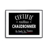 Affiche Chaudronnier Homme Meilleur de France Métier - Planetee