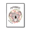 Affiche Ambre Bébé d'amour Koala - Planetee