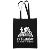 Sac Tote Bag Duathlon Légende tu deviendras Noir - Planetee