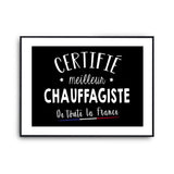 Affiche Chauffagiste Homme Meilleur de France Métier - Planetee