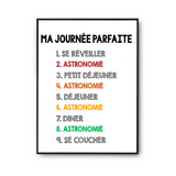 Affiche Astronomie Journée Parfaite | Poster Blanc Décoration Murale - Planetee