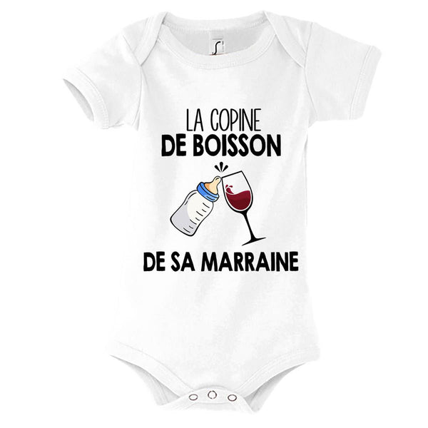 Body bébé La copine de boisson de sa marraine Vin - Planetee