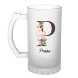 Chope de bière Peggy Lettre Fleur - Planetee