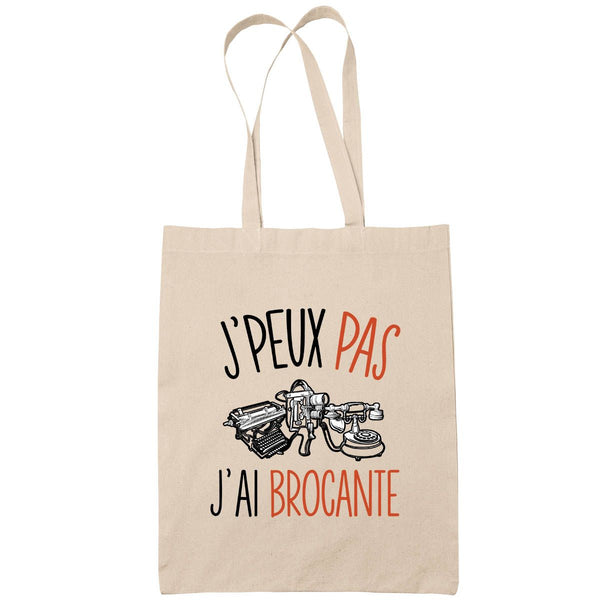 Sac Tote Bag J'peux pas Brocante beige - Planetee