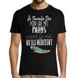 T-shirt Homme Paons | Je travaille dur - Planetee