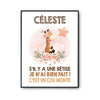 Affiche Céleste Cou Monté Girafe - Planetee