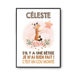 Affiche Céleste Cou Monté Girafe - Planetee