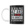 Mug 42 Ans Expérience Noir - Planetee