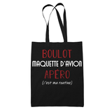 Sac Tote Bag Maquette d'Avion C'est ma Routine - Planetee