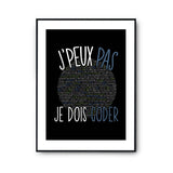 Affiche Codeur coding coder j'peux pas Noir - Planetee