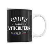 Mug Homme Viticulteur Meilleur de France | Tasse Noire métier - Planetee