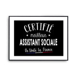 Affiche Assistant sociale Homme Meilleur de France Métier - Planetee