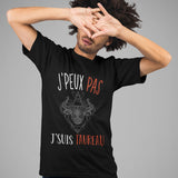 T-shirt homme J'peux pas J'suis Taureau noir - Planetee