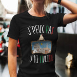 T-shirt femme J'peux pas J'ai Italien noir - Planetee